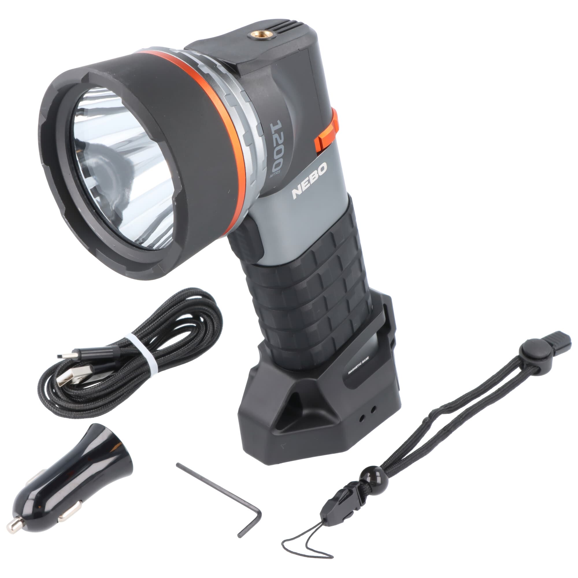 NEBO Luxtreme SL75 portée maximale du faisceau de 1300 mètres, avec connexion USB-C, IP67