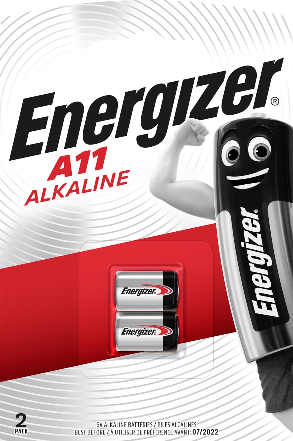 Piles alcalines Energizer, MN11, V11A, A11, 6 V, pour appareils électroniques, blister (lot de 2)