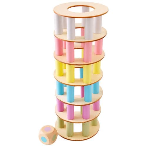 Conseil Rehausse en Bois Jeu Toy Rouleau Tour Des Blocs de Construction Drôle Enfants Multicolore PT137