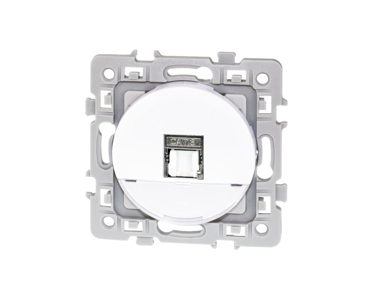 Prise RJ45 grade 3 cat.6a STP Blanc Eur'Ohm Square