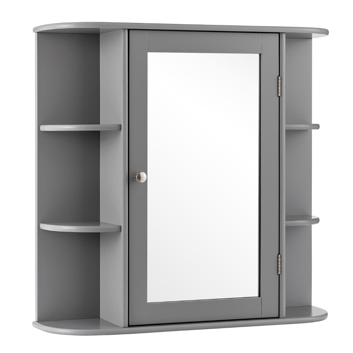 Meuble Mural Salle de Bain Armoire avec Miroir Rangement de Toilette avec Porte et 6 Etagères 65 x 1